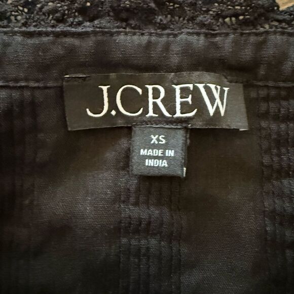 J.Crew Lace-trim pintuck top Raime Blouse Black XS - Picture 5 of 6